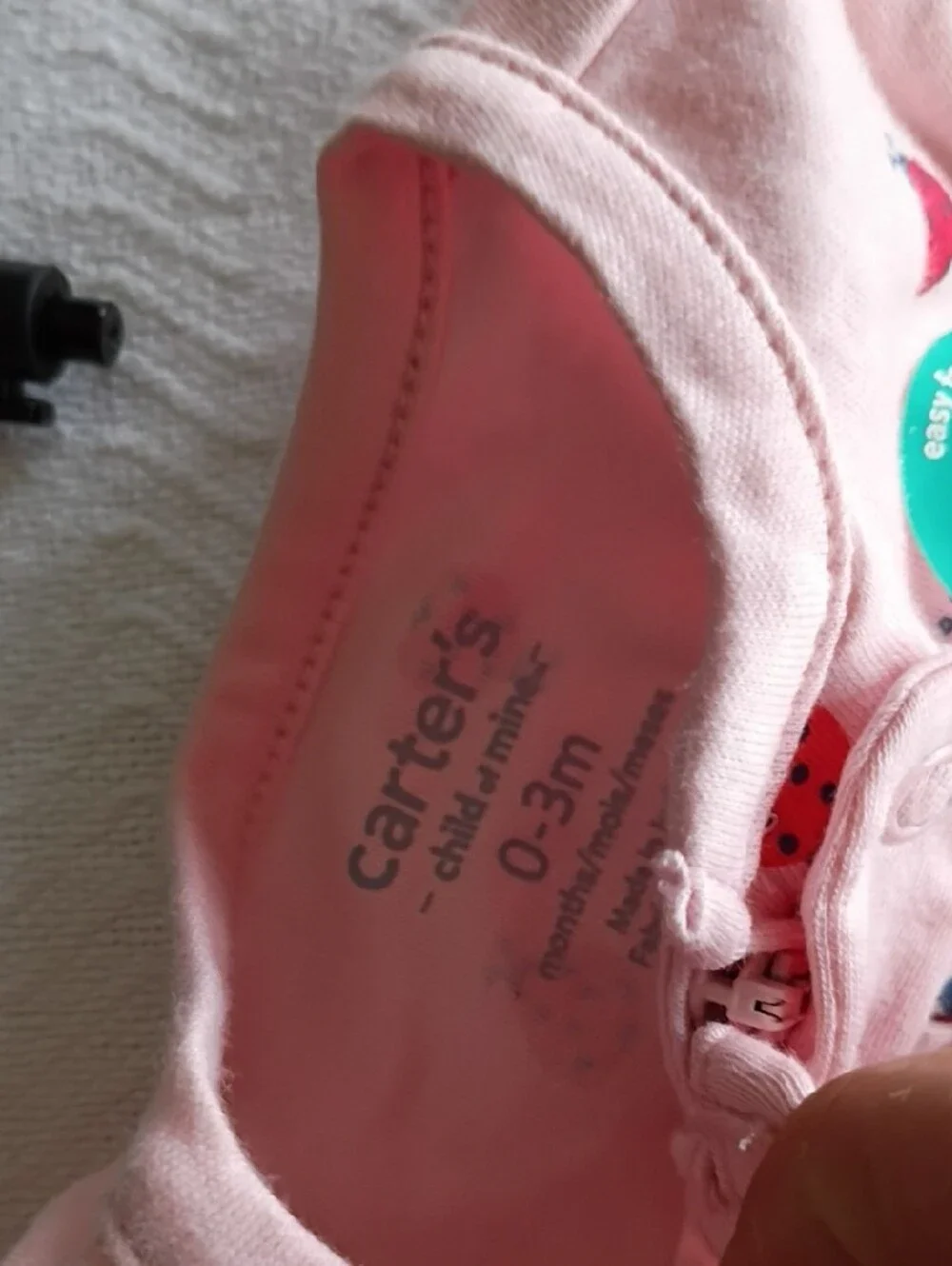 Carter's Pink Ladybug Footed Zip One-Piece